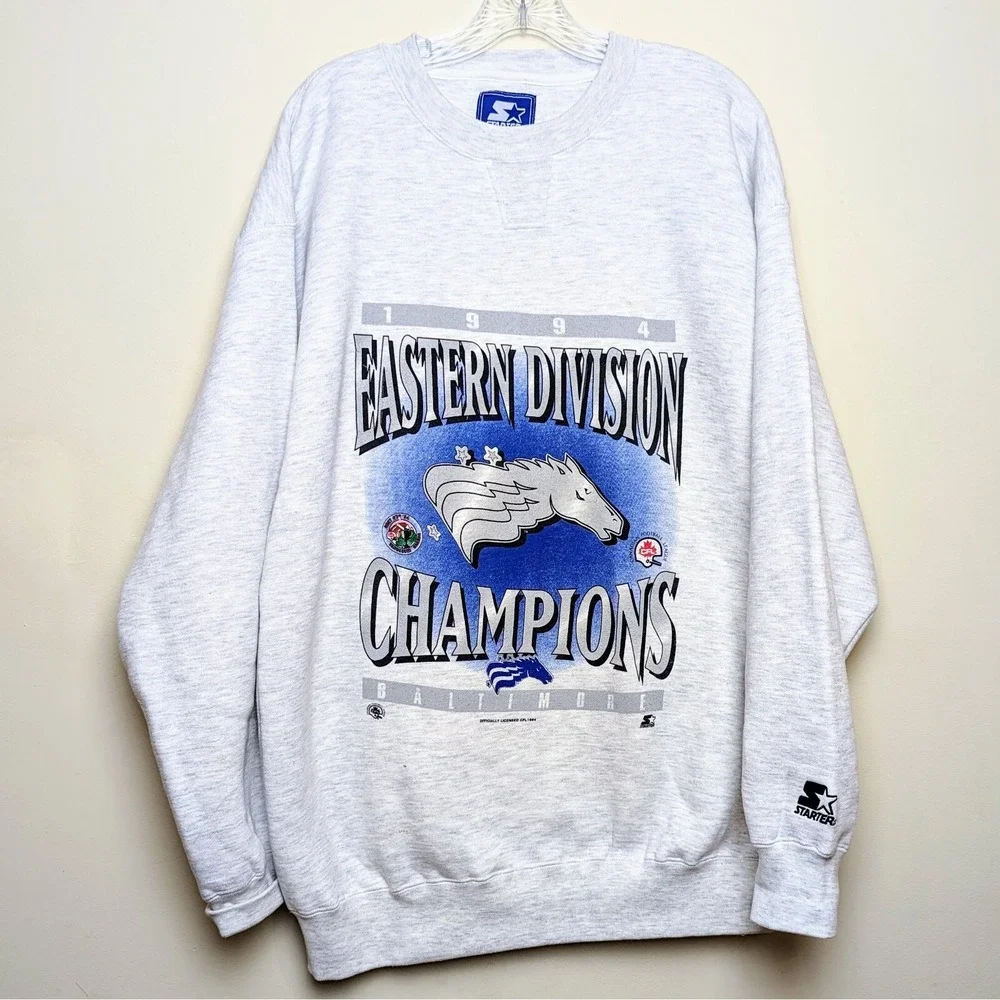 VTG Baltimore Colts 1994 Champions Grey‎ Cup CFL Football Crewneck Sweatshirt XL